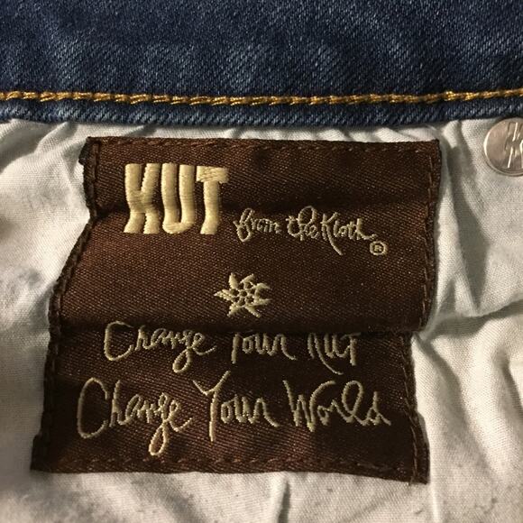 KUT FROM THE KLOTH Jeans Size 4 Dark Wash Destructed Knee Skinny Jeans - Picture 6 of 7